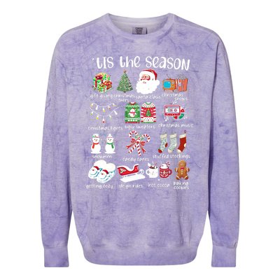 Retro Christmas Tis The Season Colorblast Crewneck Sweatshirt