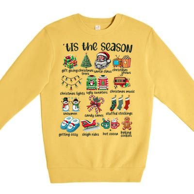 Retro Christmas Tis The Season Premium Crewneck Sweatshirt