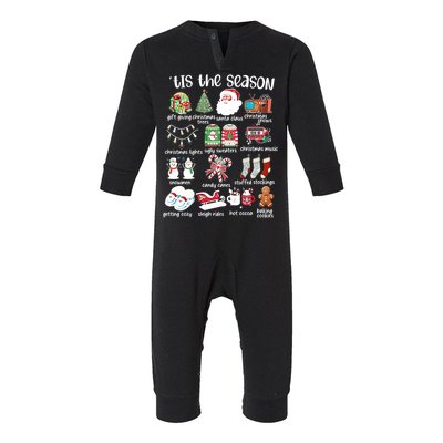 Retro Christmas Tis The Season Infant Fleece One Piece