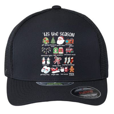 Retro Christmas Tis The Season Flexfit Unipanel Trucker Cap