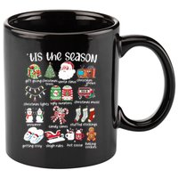 Retro Christmas Tis The Season 11oz C Handle Ceramic Mug