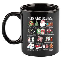 Retro Christmas Tis The Season 11oz C Handle Ceramic Mug