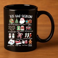 Retro Christmas Tis The Season 11oz C Handle Ceramic Mug