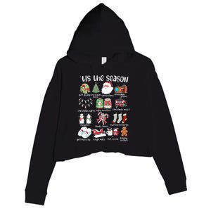 Retro Christmas Tis The Season Crop Fleece Hoodie