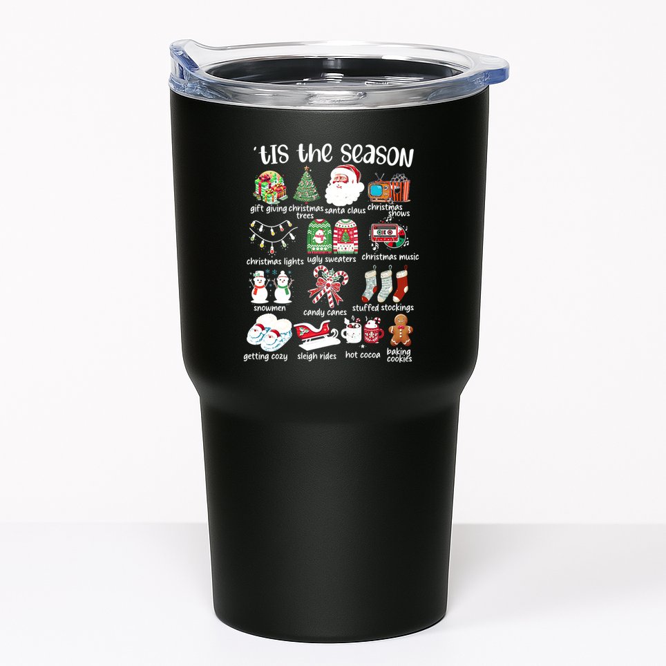 Retro Christmas Tis The Season Tumbler