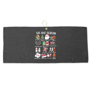 Retro Christmas Tis The Season Large Microfiber Waffle Golf Towel