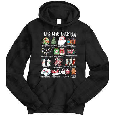 Retro Christmas Tis The Season Tie Dye Hoodie