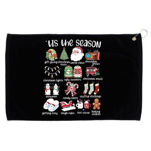 Retro Christmas Tis The Season Grommeted Golf Towel