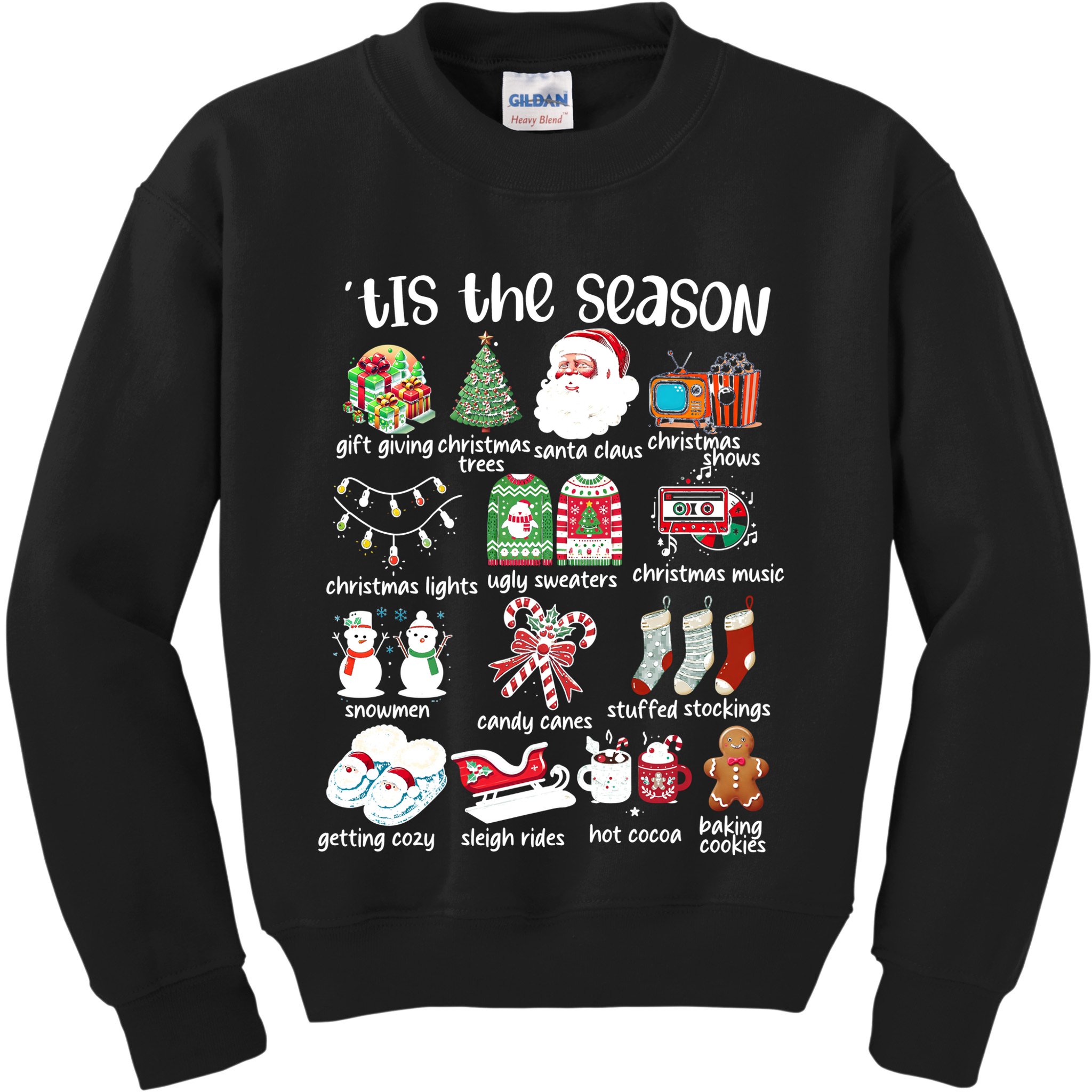 Retro Christmas Tis The Season Kids Sweatshirt