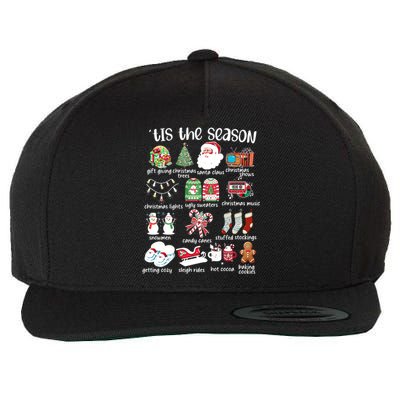 Retro Christmas Tis The Season Wool Snapback Cap