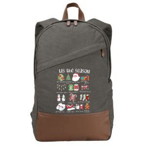 Retro Christmas Tis The Season Cotton Canvas Backpack