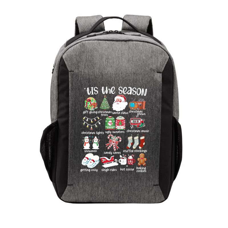 Retro Christmas Tis The Season Vector Backpack