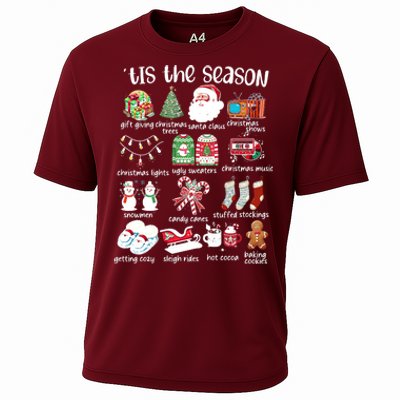 Retro Christmas Tis The Season Cooling Performance Crew T-Shirt