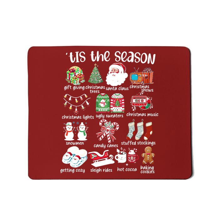 Retro Christmas Tis The Season Mousepad