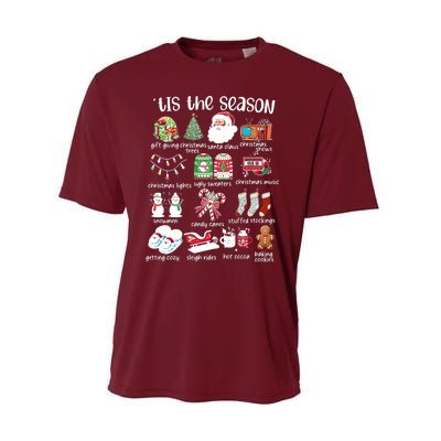 Retro Christmas Tis The Season Performance Sprint T-Shirt