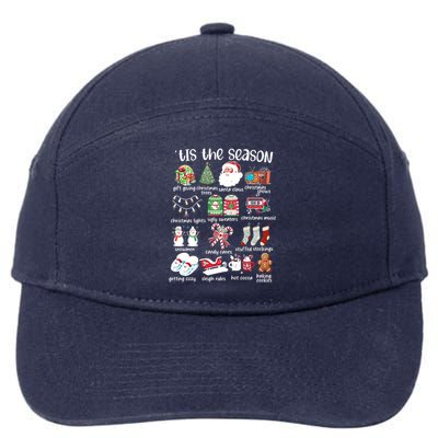 Retro Christmas Tis The Season 7-Panel Snapback Hat