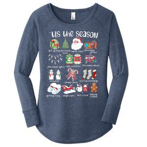 Retro Christmas Tis The Season Women's Perfect Tri Tunic Long Sleeve Shirt