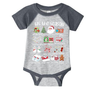 Retro Christmas Tis The Season Infant Baby Jersey Bodysuit