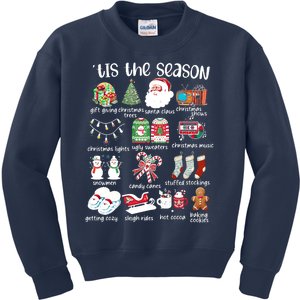 Retro Christmas Tis The Season Kids Sweatshirt