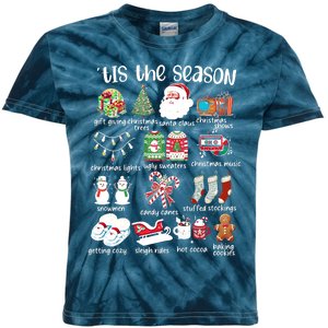 Retro Christmas Tis The Season Kids Tie-Dye T-Shirt