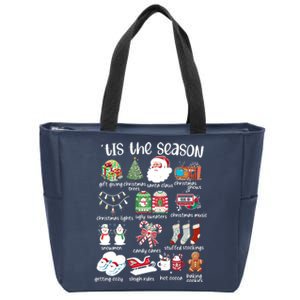 Retro Christmas Tis The Season Zip Tote Bag