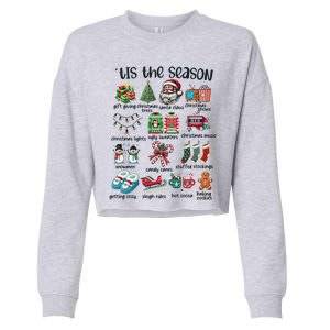 Retro Christmas Tis The Season Cropped Pullover Crew