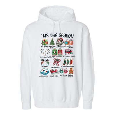 Retro Christmas Tis The Season Garment-Dyed Fleece Hoodie