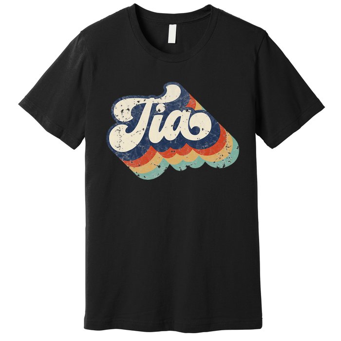 Retro Cute Tia for Auntie Best Tia Ever Aunt Premium T-Shirt