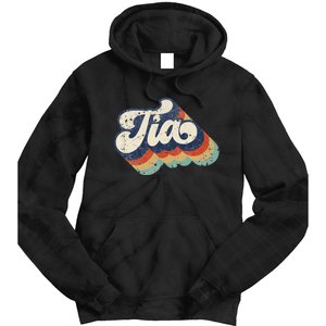 Retro Cute Tia for Auntie Best Tia Ever Aunt Tie Dye Hoodie