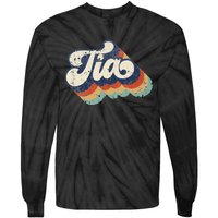 Retro Cute Tia for Auntie Best Tia Ever Aunt Tie-Dye Long Sleeve Shirt