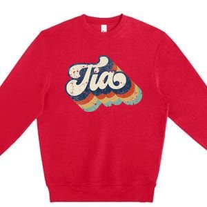 Retro Cute Tia for Auntie Best Tia Ever Aunt Premium Crewneck Sweatshirt