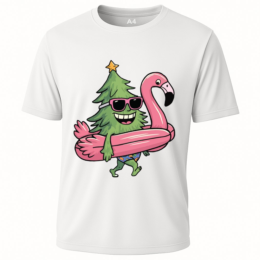 Retro Christmas Tree Beach Vacation Christmas In July Performance Shirt
