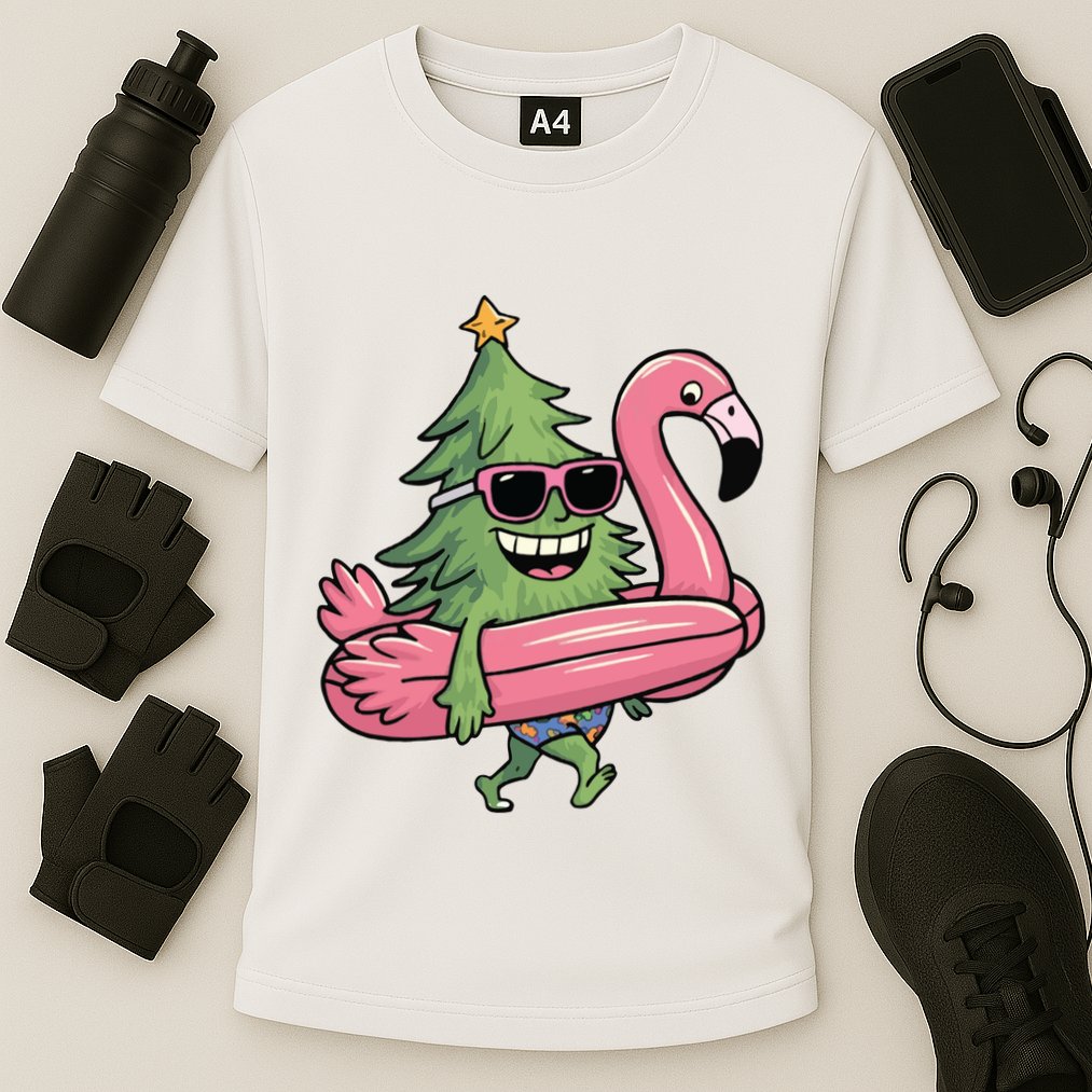 Retro Christmas Tree Beach Vacation Christmas In July Performance Shirt