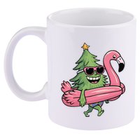 Retro Christmas Tree Beach Vacation Christmas In July 11oz C Handle Ceramic Mug