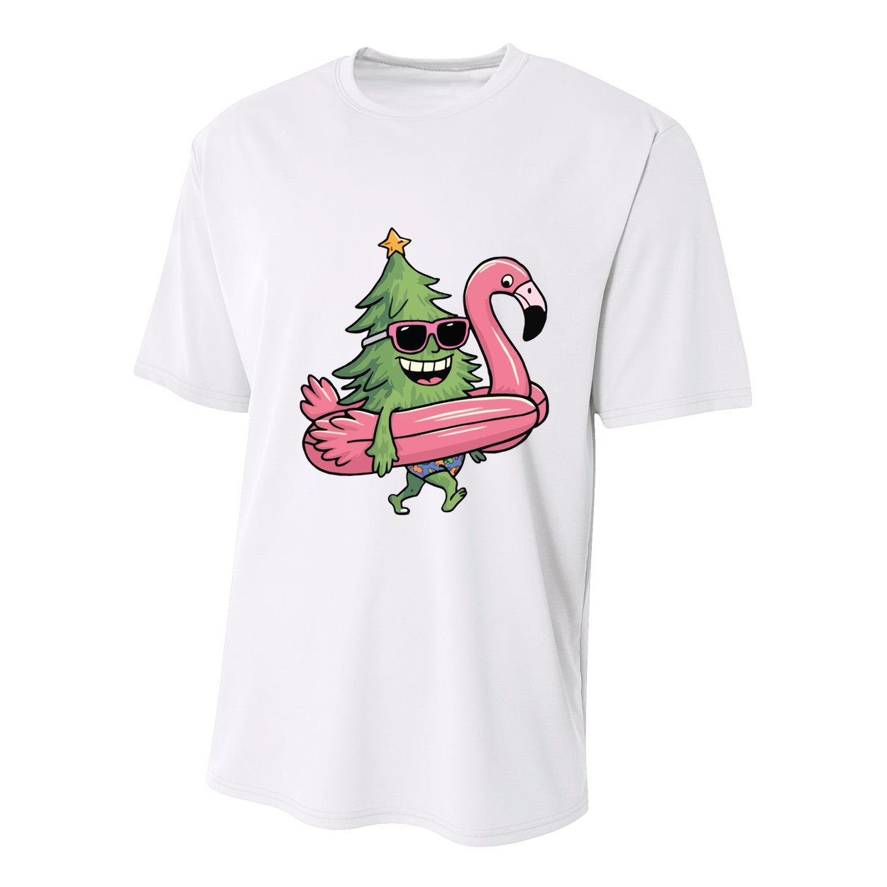 Retro Christmas Tree Beach Vacation Christmas In July Youth Performance Sprint T-Shirt