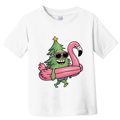 Retro Christmas Tree Beach Vacation Christmas In July Toddler T-Shirt