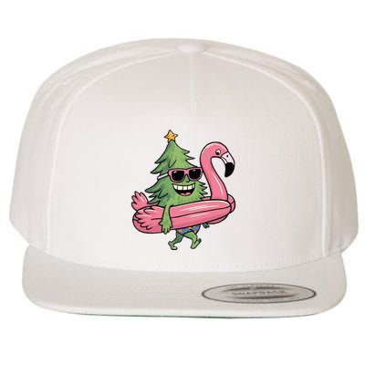 Retro Christmas Tree Beach Vacation Christmas In July Wool Snapback Cap