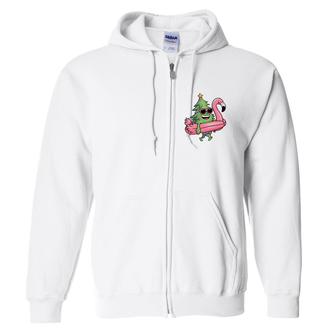 Retro Christmas Tree Beach Vacation Christmas In July Full Zip Hoodie