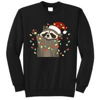 Raccoon Christmas Tree Lights Pajama Racoon Lover Xmas funny Tall Sweatshirt