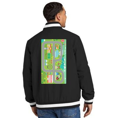 Race Car Track Funny Parent Trap Insulated Varsity Jacket