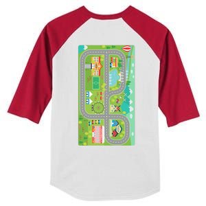 Race Car Track Funny Parent Trap Kids Colorblock Raglan Jersey