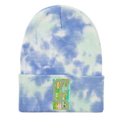 Race Car Track Funny Parent Trap Tie Dye 12in Knit Beanie