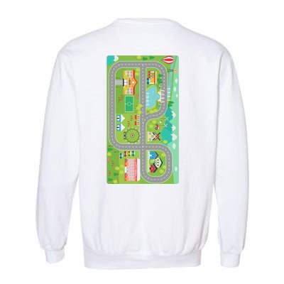 Race Car Track Funny Parent Trap Garment-Dyed Sweatshirt