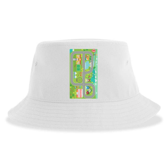 Race Car Track Funny Parent Trap Sustainable Bucket Hat