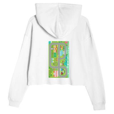 Race Car Track Funny Parent Trap Crop Fleece Hoodie