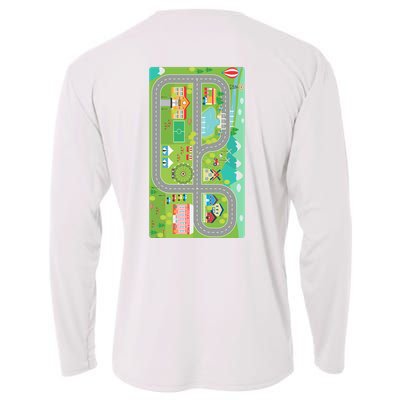 Race Car Track Funny Parent Trap Cooling Performance Long Sleeve Crew