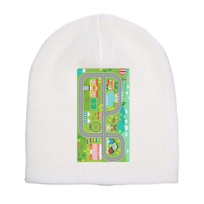 Race Car Track Funny Parent Trap Short Acrylic Beanie