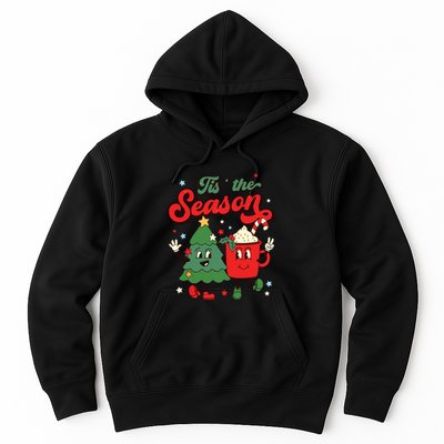 Retro Christmas Tis The Season Christmas Tree Coffee Latte Hoodie