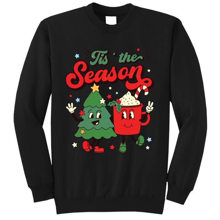 Retro Christmas Tis The Season Christmas Tree Coffee Latte Sweatshirt