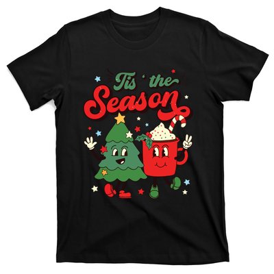 Retro Christmas Tis The Season Christmas Tree Coffee Latte T-Shirt